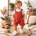 Conjunto Jardineira Tijolo