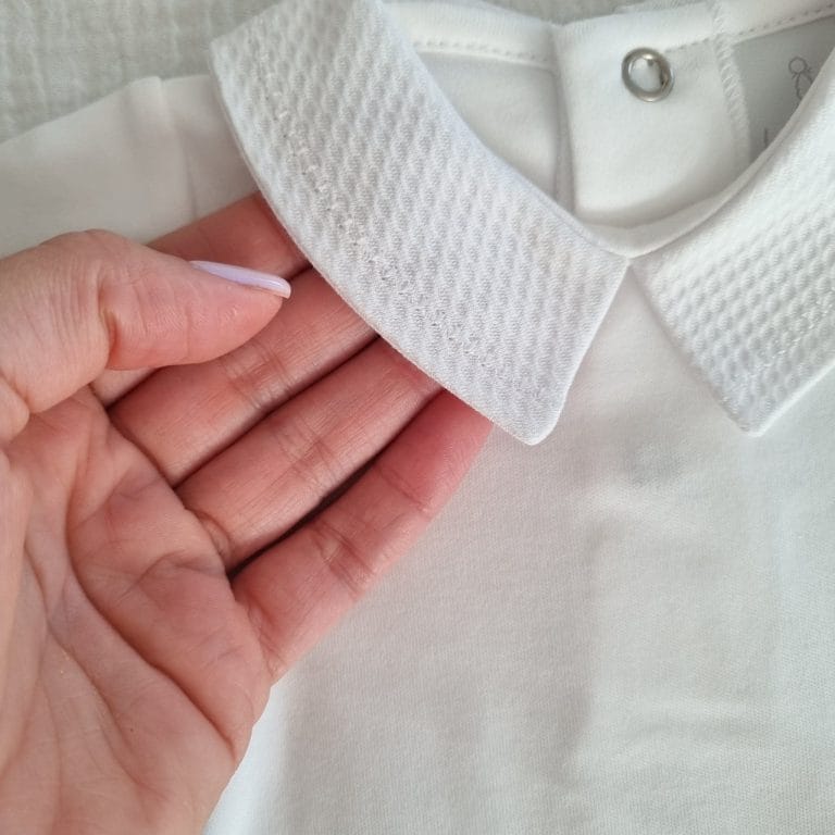Body de gola piqué em bico bebé sem carda - 100% algodão