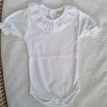 Body gola simples piquet branco 100% algodao
