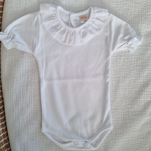 Body gola simples piquet branco 100% algodao