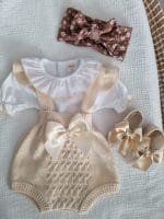 Conjunto Fofo Margarida 100% Algodão para bebé cor bege - Alecrim Jasmim