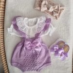 Conjunto Fofo Margarida 100% Algodão para bebé cor lilás - Alecrim Jasmim