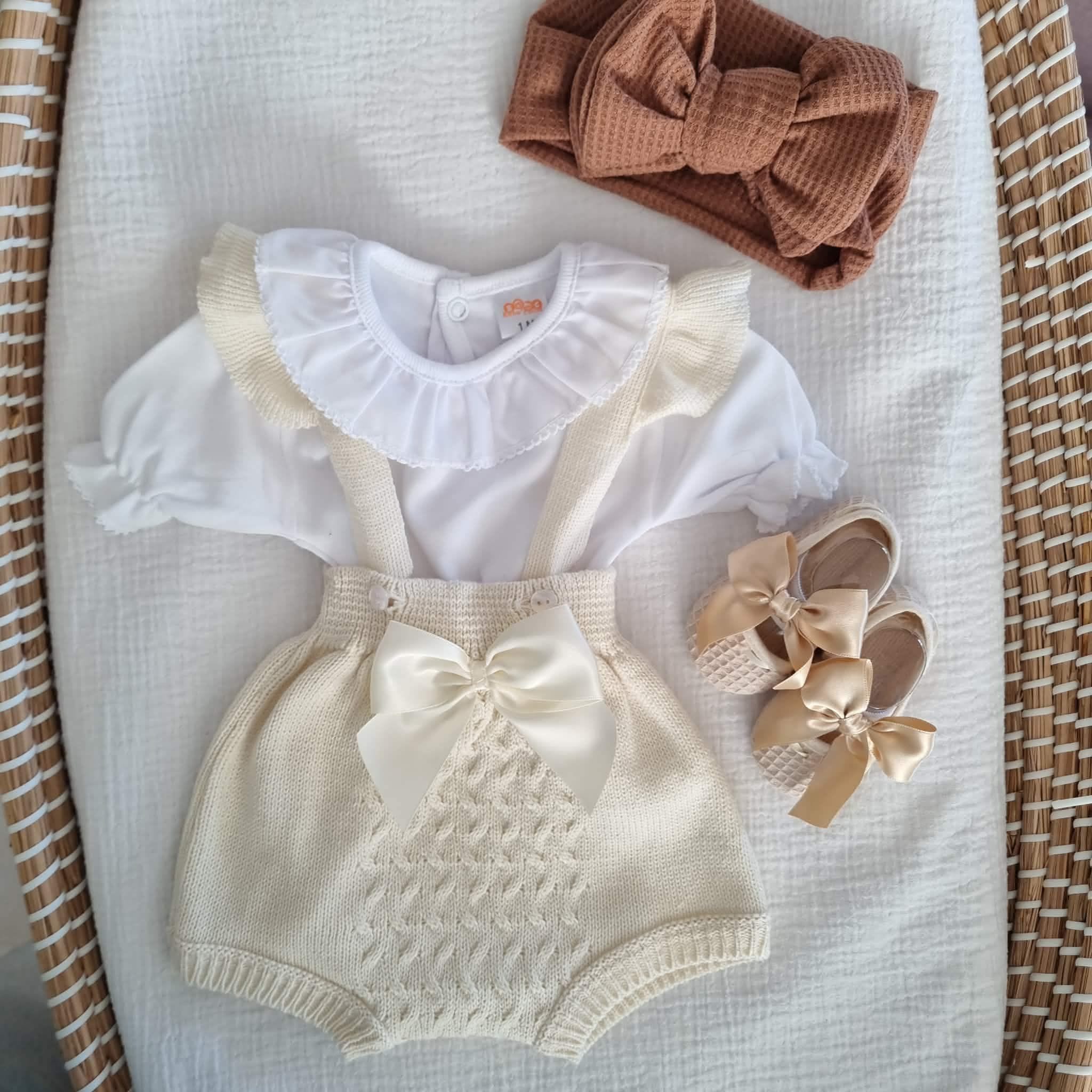 Conjunto Fofo Margarida 100% Algodão para bebé cor pérola - Alecrim Jasmim