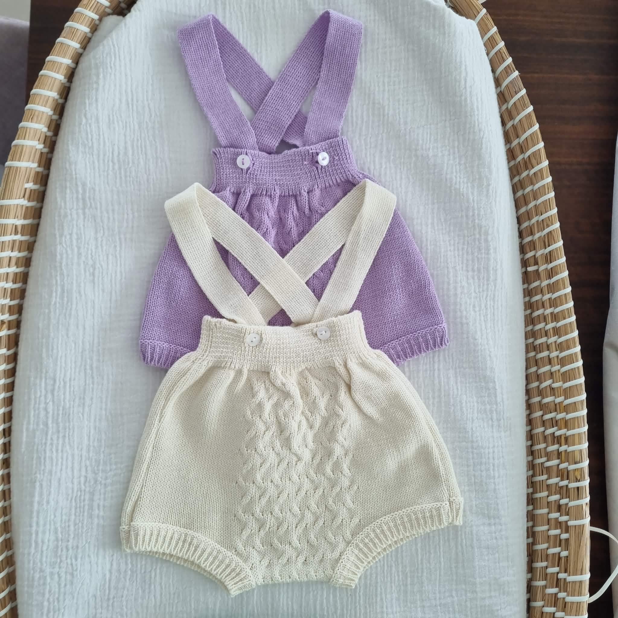 Fofo Noé 100% Algodão para bebé cor lilás e pérola - Alecrim Jasmim