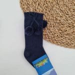 Meias Altas com Pompons em cor marinho - Alecrim Jasmim