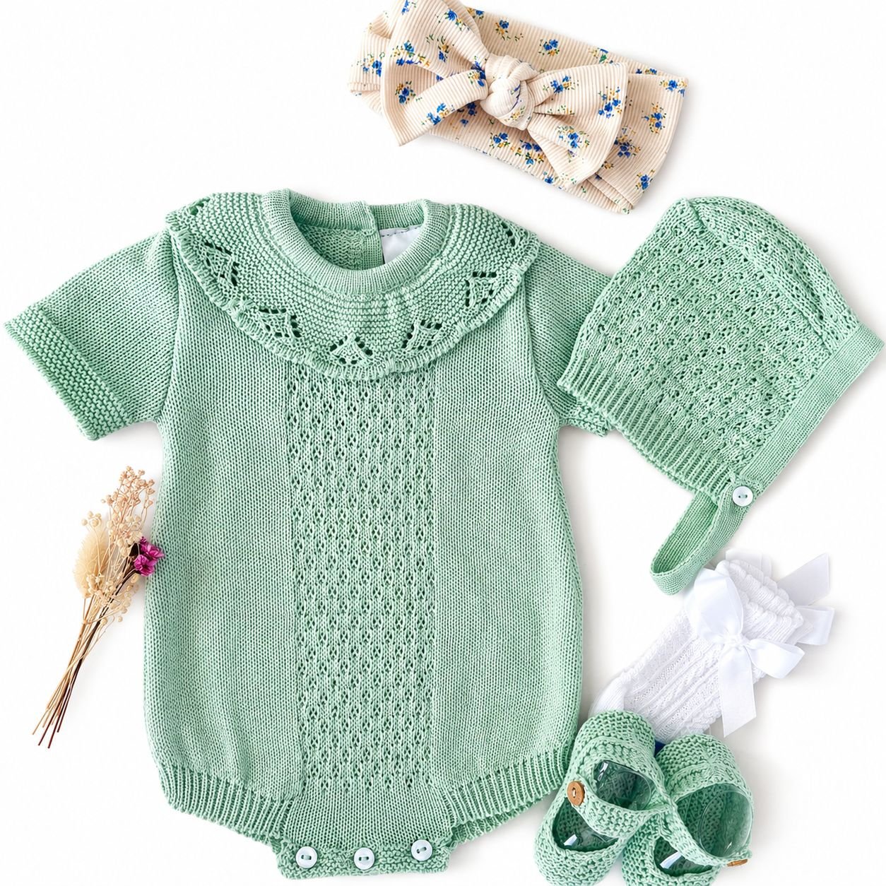 Fofo Alecrim - Conjunto Gola Trabalhada em Verde