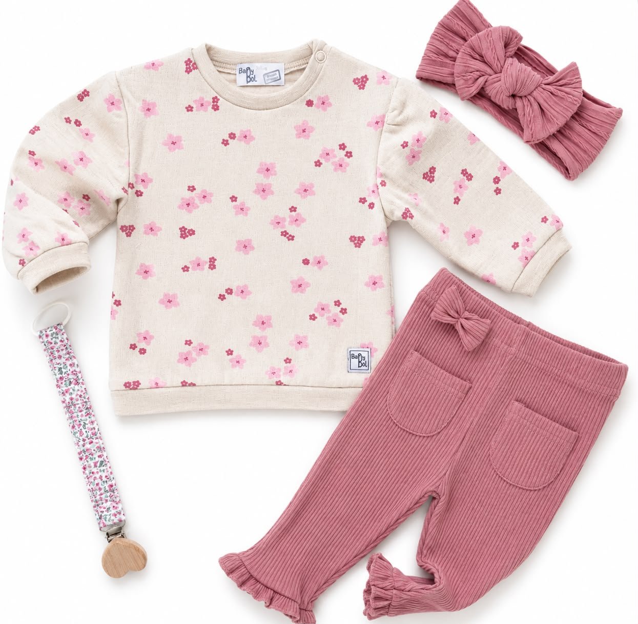 Conjunto calças flare florido - Babybol