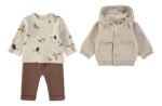 Conjunto 3 peças Babybol com casaco tricot capuz para bebé