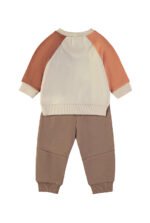 Costas do conjunto Babybol com mangas em bloco de cores
