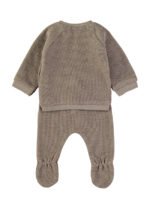 Costas do conjunto tricot Babybol castanho para bebé