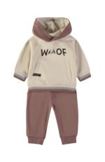 Conjunto Capuz Woof Babybol camisola bordada calças cargo