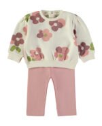 Conjunto Floral Rosa Babybol estampado grande para bebé menina