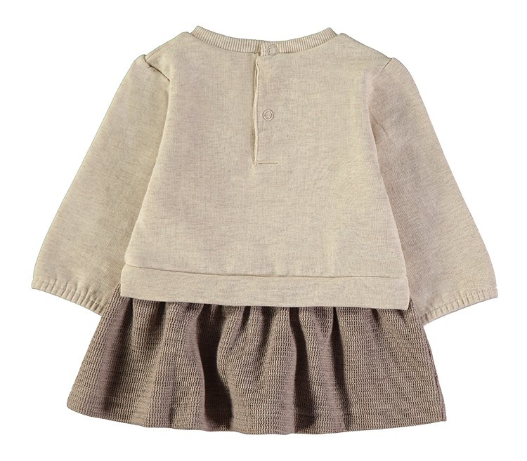 Costas do vestido Babybol bege com botões