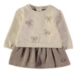 Vestido Laços Bege Babybol bordado camisola e saia