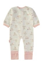 Costas do babygrow veludo Babybol animaizinhos rosa pálido