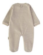 Costas do babygrow veludo Babybol ursinho bege