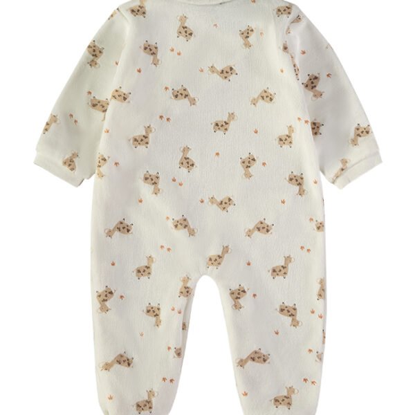 Costas do babygrow veludo Babybol vaquinha estampado cru