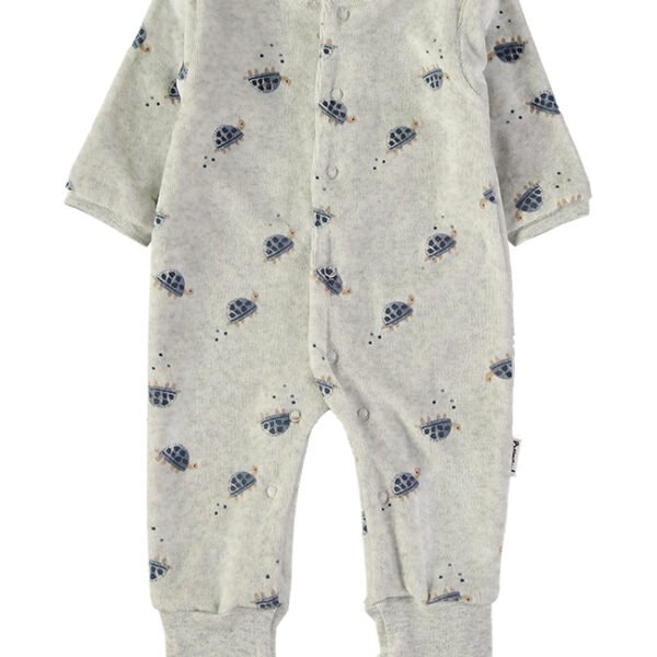 Babygrow Veludo Tartarugas Babybol cinza para recém-nascido