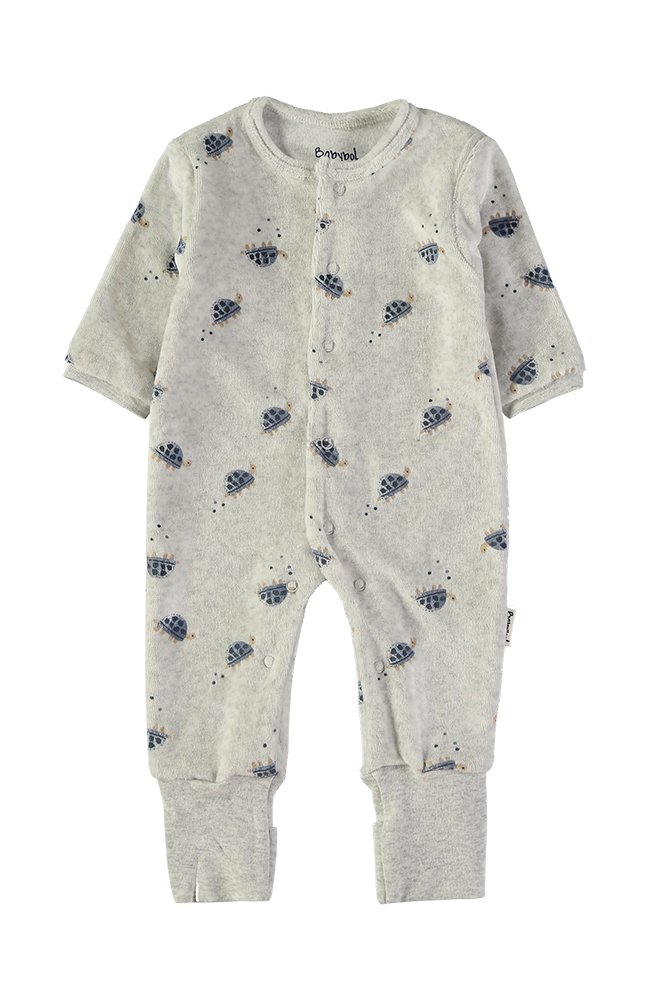 Babygrow Veludo Tartarugas Babybol cinza para recém-nascido