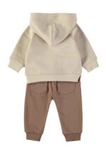 Costas do conjunto Babybol coala com capuz texturizado