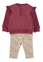 Costas do conjunto Babybol com folho nos ombros e botão