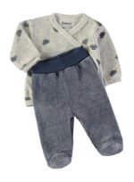 Blusa e calças do conjunto Babybol tartarugas azul-marinho